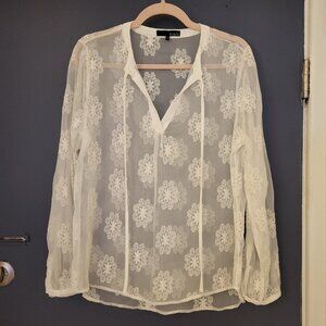Ro & De White Sheer Blouse